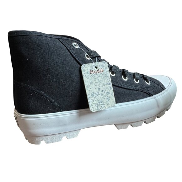 Mudd Women's Jupiter Black High-Top Canvas Sneakers Sz 10 New - Picture 3 of 7